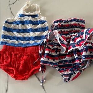 Cat & Jack Red, White, and Blue Diaper Cover Set